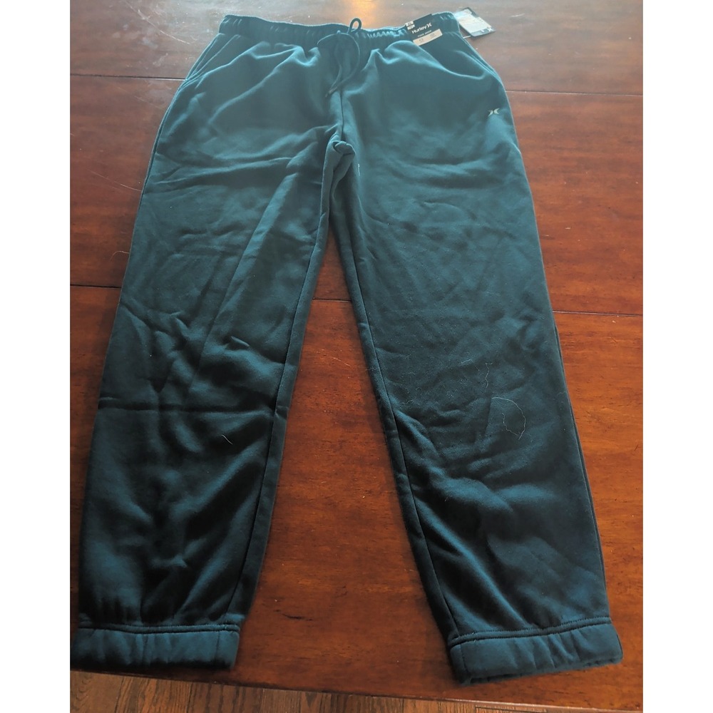 Hurley Mens XL Hunter (Dark) Green Fleece Joggers Sweatpants Casual Pants